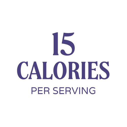 Purple text: 15 Calories Per Serving