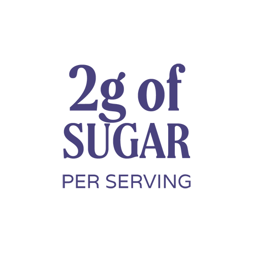 Purple text: 2g of Sugar Per Serving