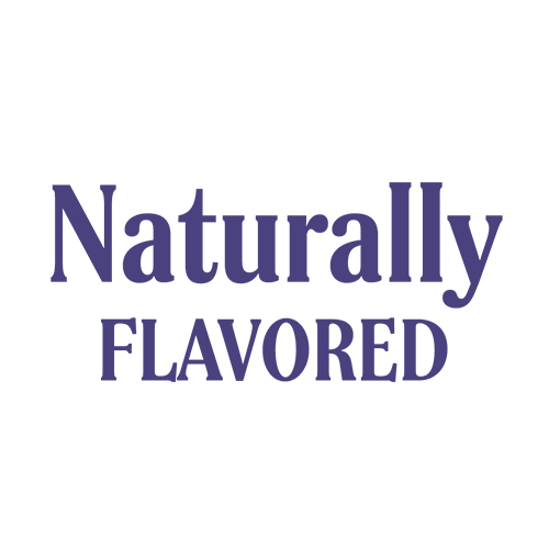 Purple text: Naturally Flavored